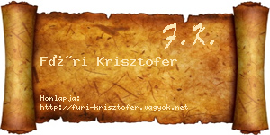 Füri Krisztofer névjegykártya